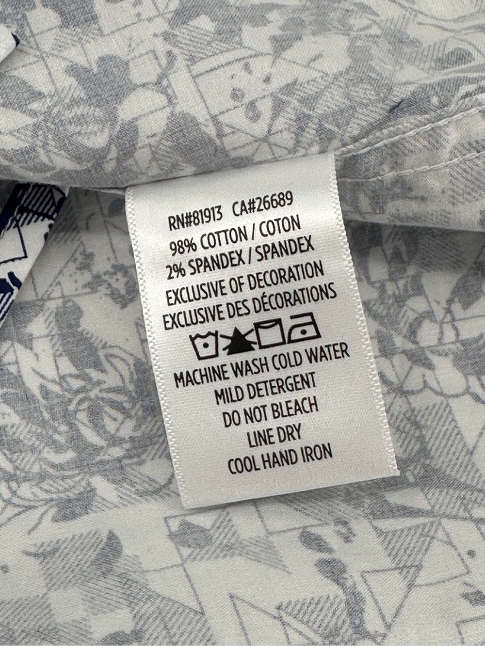 Robert Graham NWOT Bright Blue Geo Floral Stretch Cotton Statement Shirt L - Picture 7 of 9